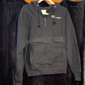 Champion Men's Black Half-Zip Hoodie